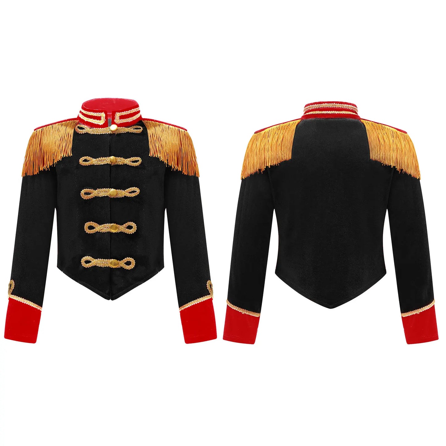 Kids Circus Ringmaster Costume Long Sleeve Fringe Tassel Jacket (Age 6-14YRS)