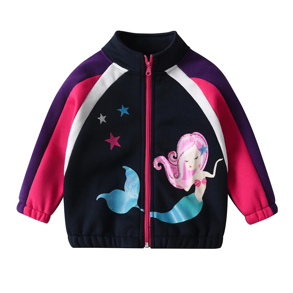 Girl Mermaid Zip Mermaid Jacket (Age 3-12YRS) Navy