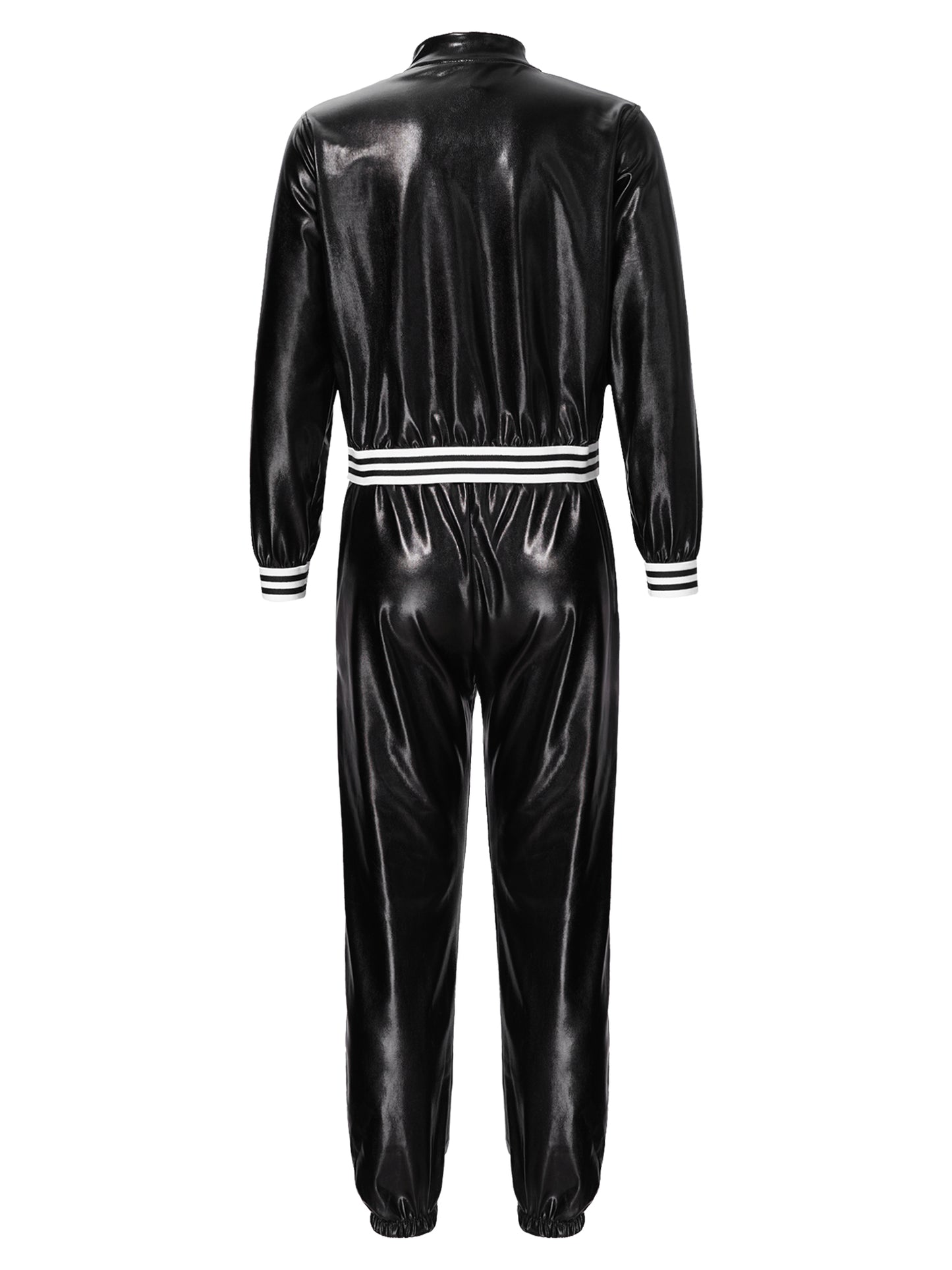 Girls Metallic Long Sleeves Bomber Jacket Coat & Pants Set (Age 6-16YRS)