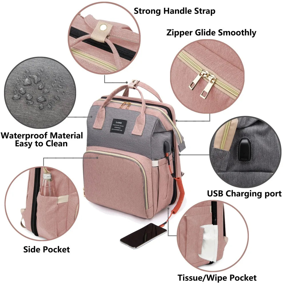 Multifunctional Portable Folding Crib Bed Diaper Mummy Bag