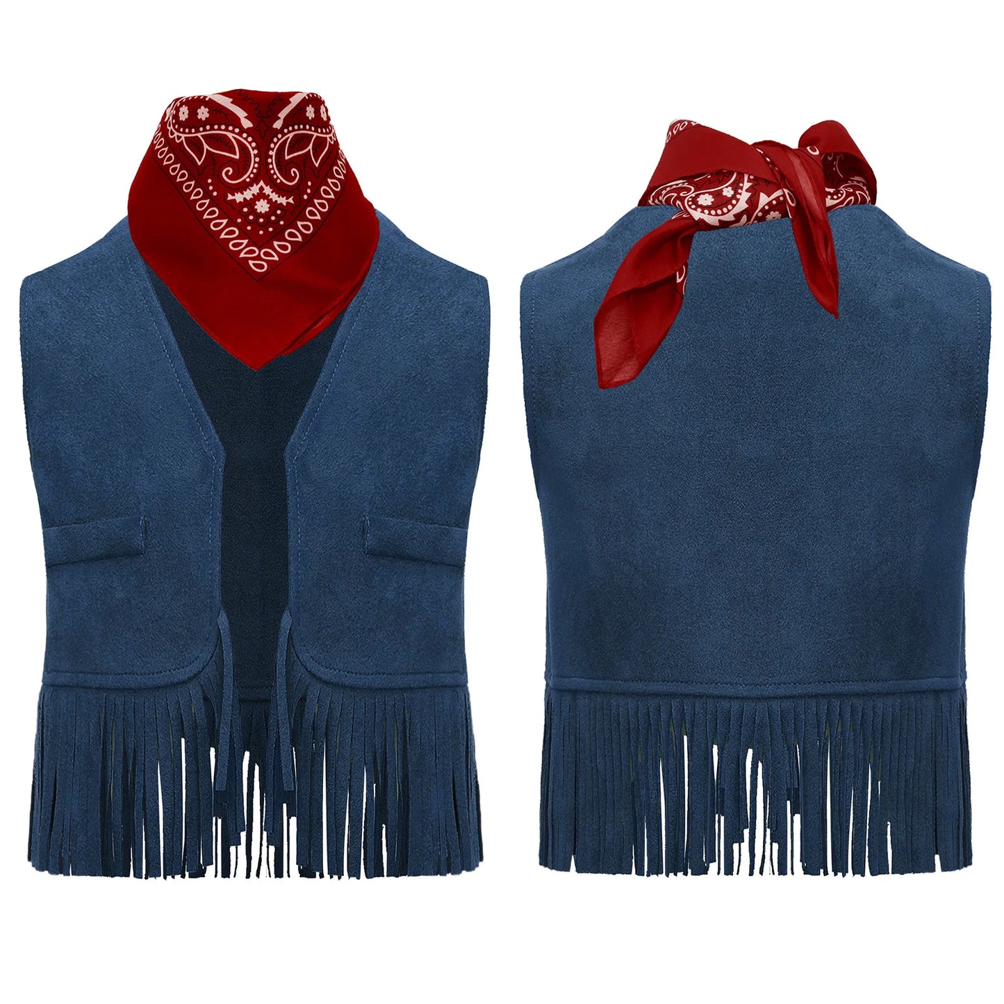 Baby Girls/Boys Western Cowboy Costume Suede Tassels Vest (Age Newborn-5 YRS)