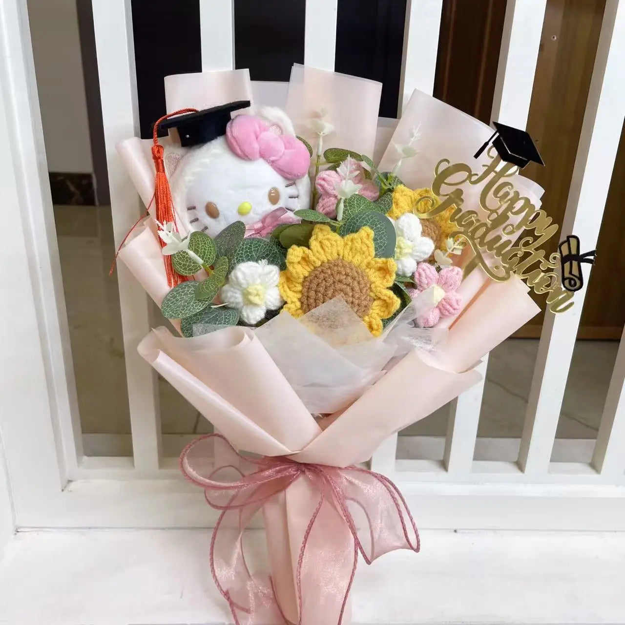 Hello Kitty Plush Flower Gift Bouquet – 35cm in Gift Box | Sanrio-Inspired Keepsake Arrangement