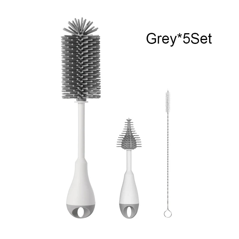 Silicone Baby Bottle Brush Cleaning 360 Degree Rotation