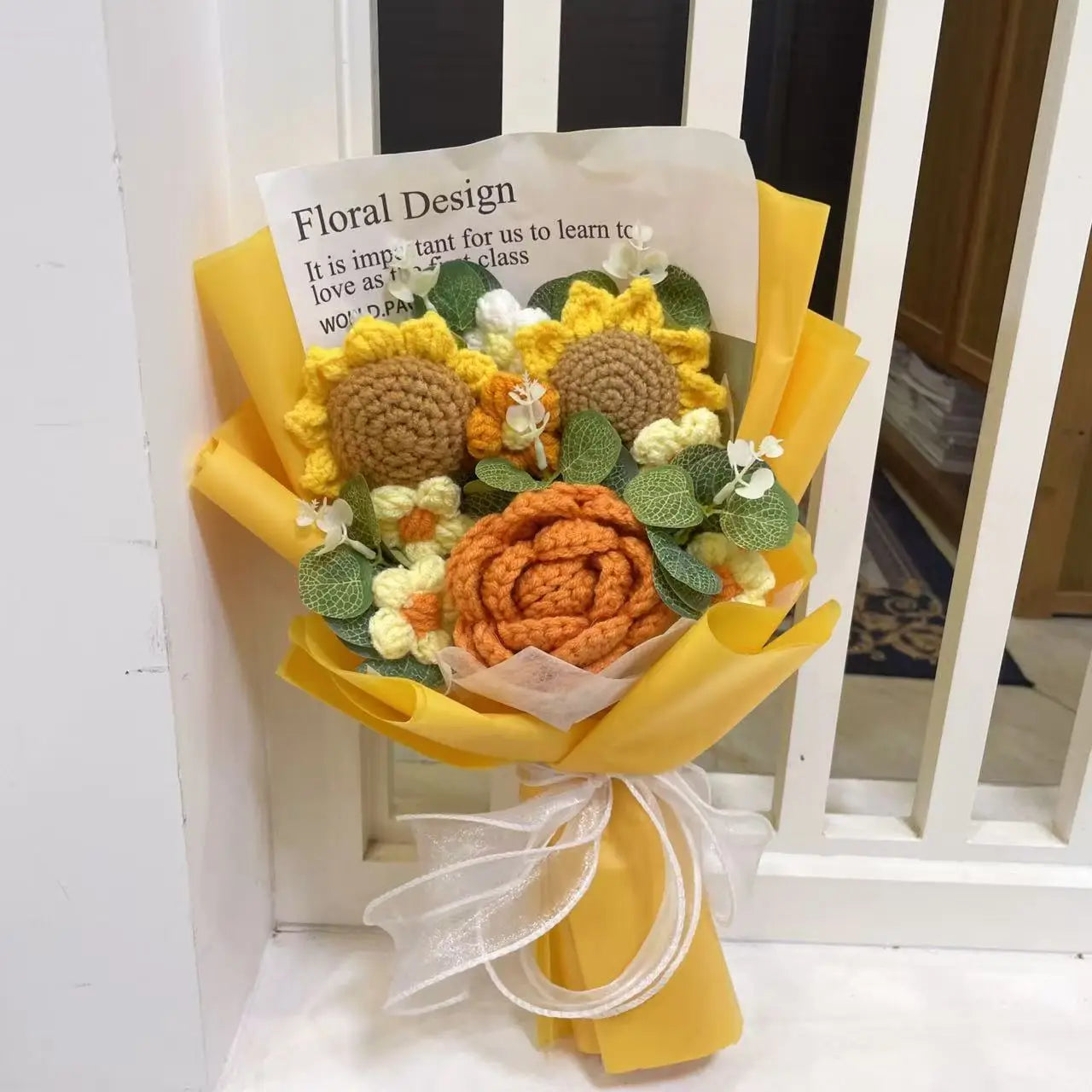 Plush Knitted Crochet Flower Gift Bouquet