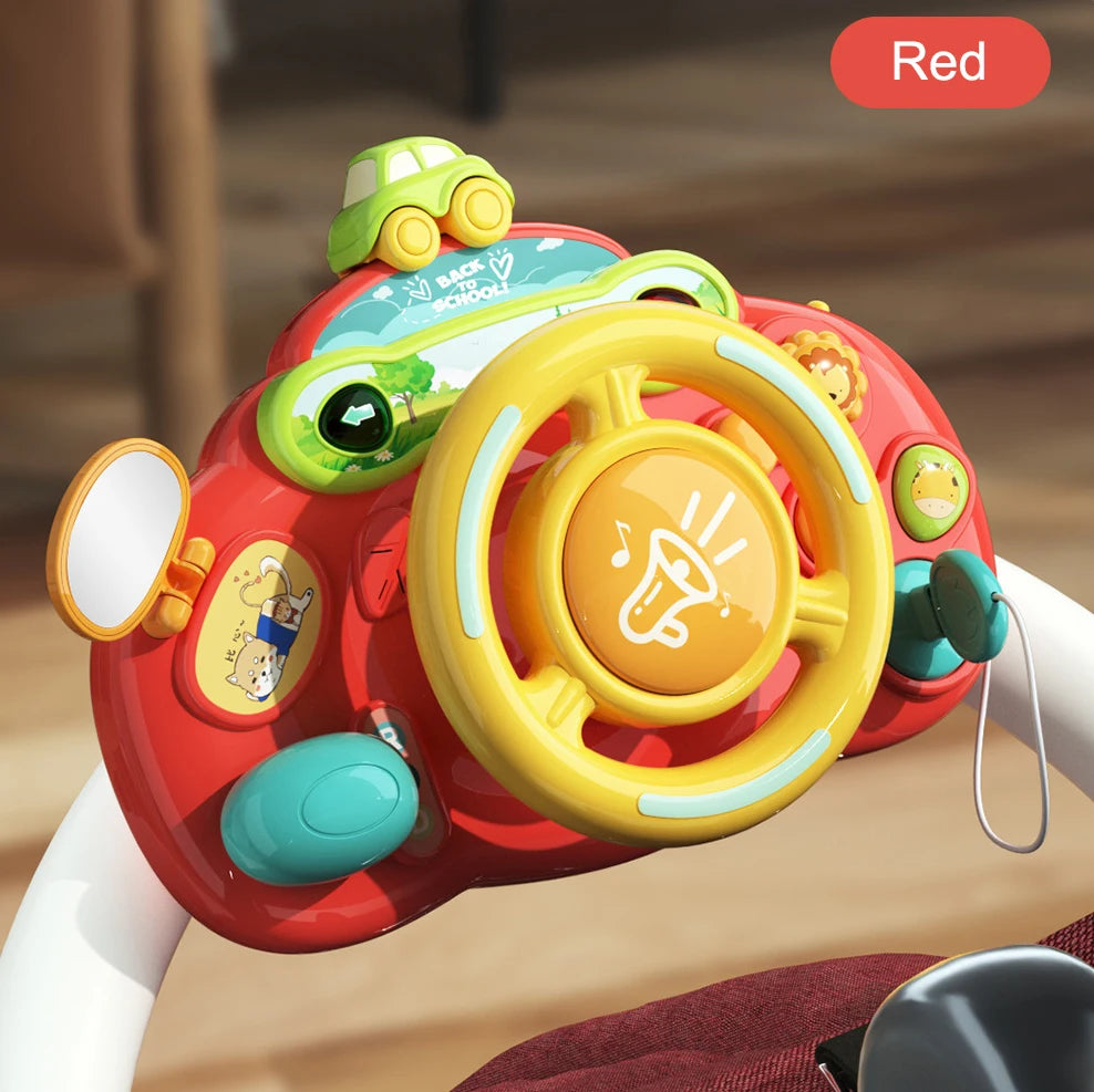 Babyno Baba Electric Simulate Driving Car Copilot Steering Wheel Toy Red