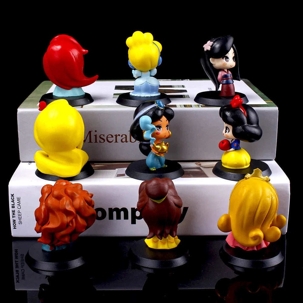 Q Version Anime Figures – Disney Princesses & Villains | 6 Pack or 9 Pack Collectible Set
