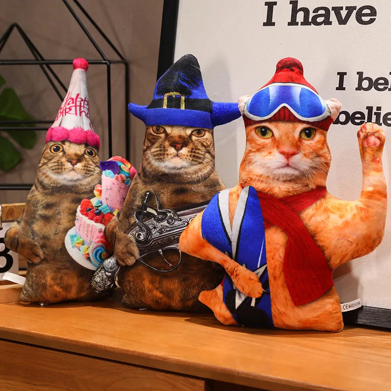 Plush Funny 3D Cat Plush Stuffed Toy 30-40cm