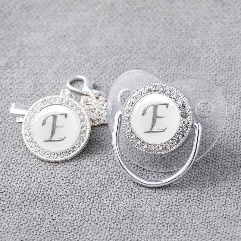 Baby Personalized Rhinestone Pacifier Luxury Clips E
