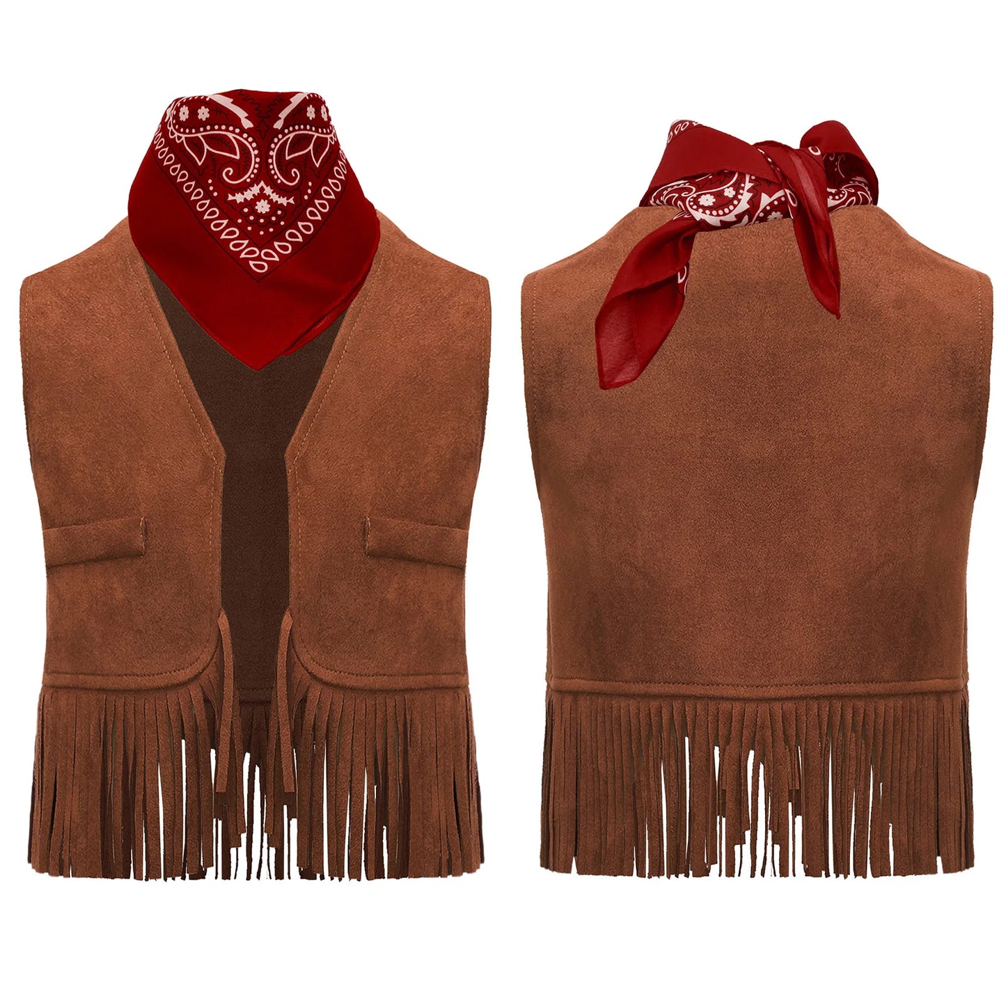 Baby Girls/Boys Western Cowboy Costume Suede Tassels Vest (Age Newborn-5 YRS)