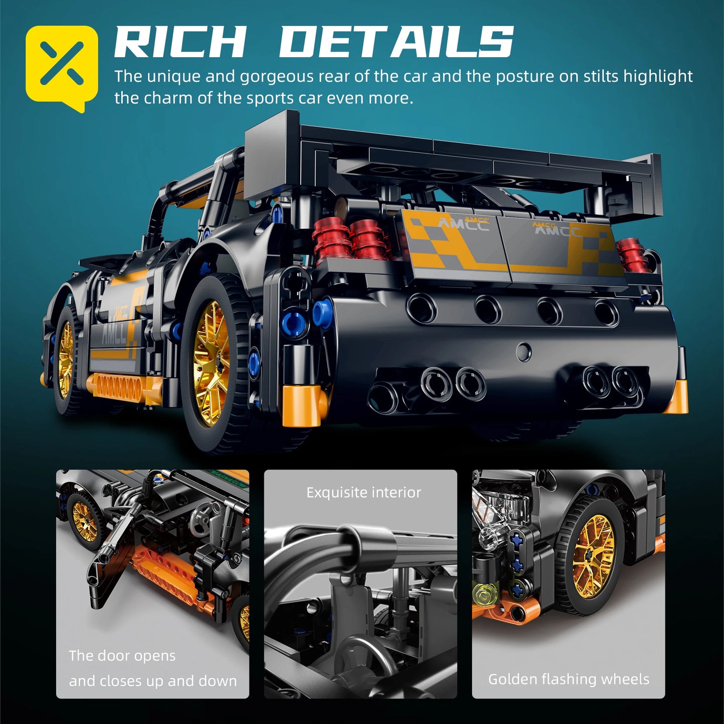 Building Blocks ToylinX 1/18 Sports Car Series Collectible Toy - 520pcs