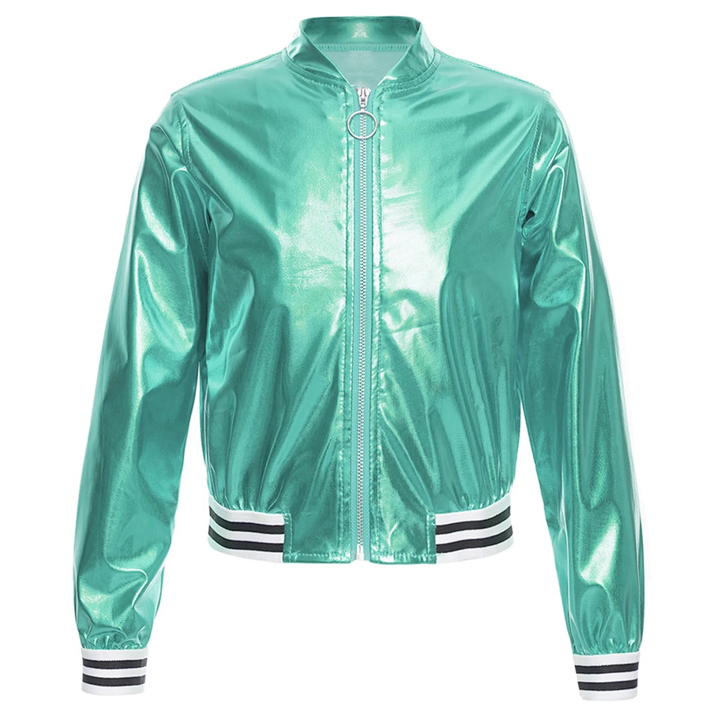 Girls Metallic Long Sleeve Zipper Jacket (Age 6-16 YRS)