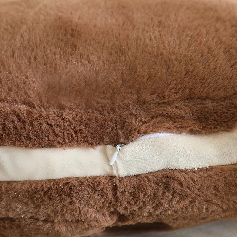 Plush Teddy Bear Cookie Pillow With Blanket Inside - 40cm