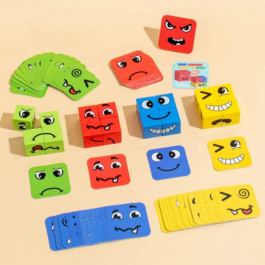 Cube Face Changing Building Blocks Board Game Expression Puzzle Building Block Game