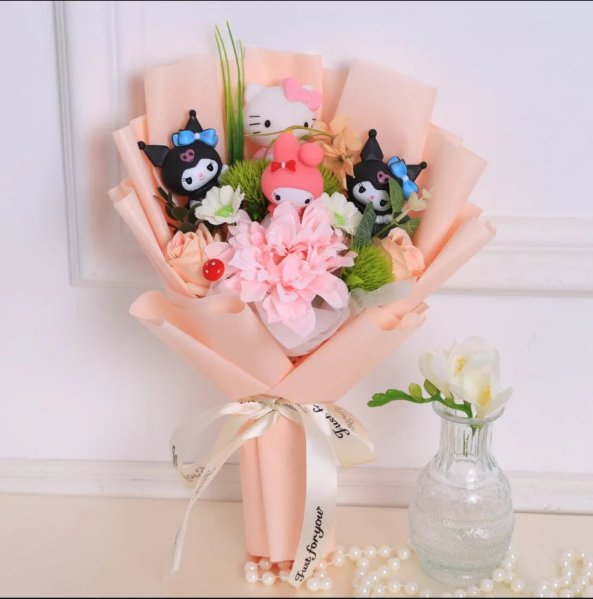 Hello Kitty Plush Flower Gift Bouquet – 35cm in Gift Box | Sanrio-Inspired Keepsake Arrangement 19