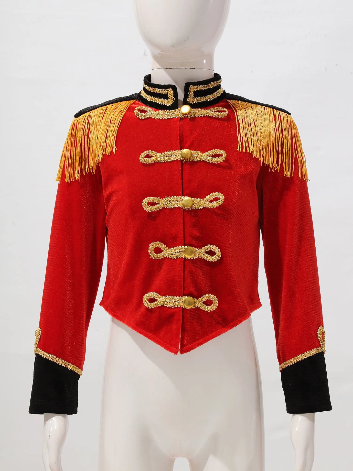 Kids Circus Ringmaster Costume Long Sleeve Fringe Tassel Jacket (Age 6-14YRS)
