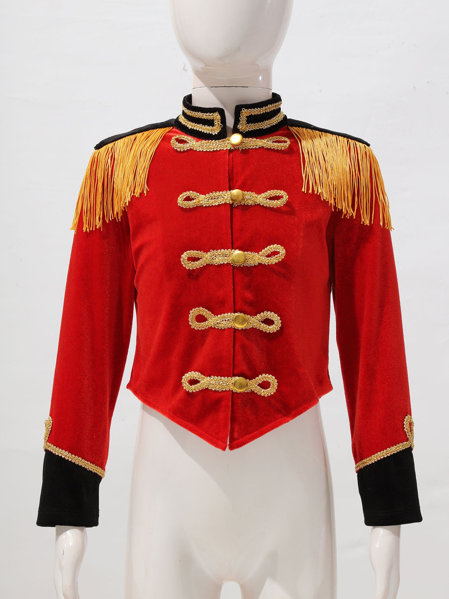 Kids Circus Ringmaster Costume Long Sleeve Fringe Tassel Jacket (Age 6-14YRS)