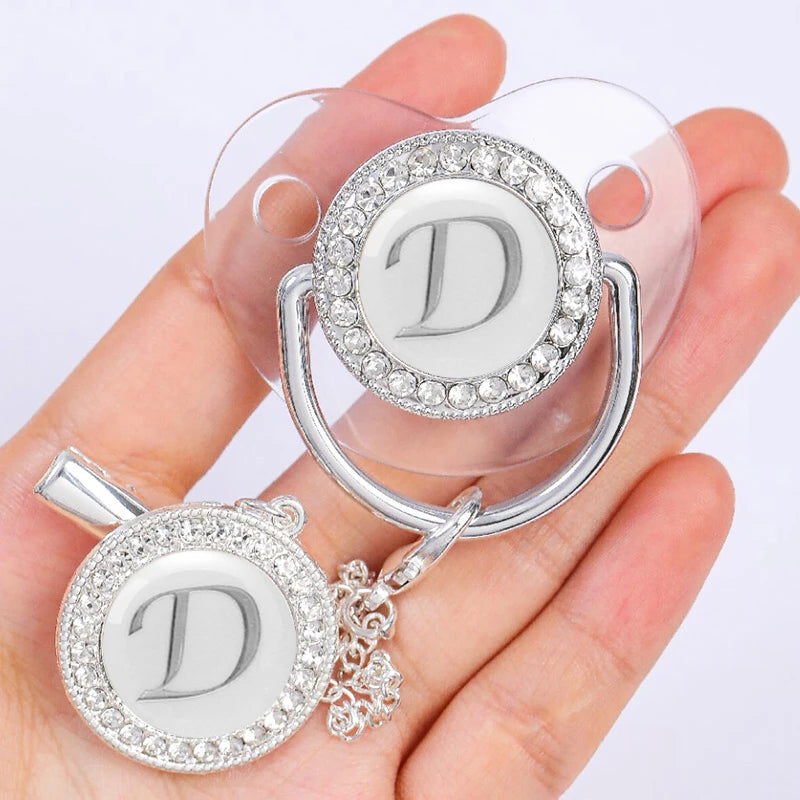 Baby Silver Personalised Luxury Bling Pacifier Dummy