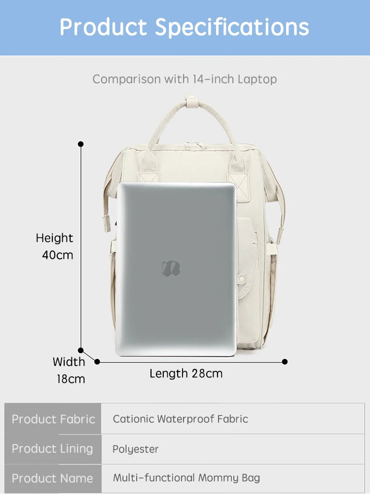 Baby Mummy Nappy Bag With Stroller Hooks