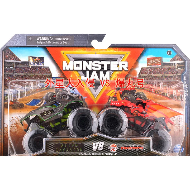 Monster Mutt Monster Jam Grave Digger 1:64 Scale Die Cast Alloy Truck Toys Monster Jam Grave Digger Monster Truck Boys Off-Road Army Green