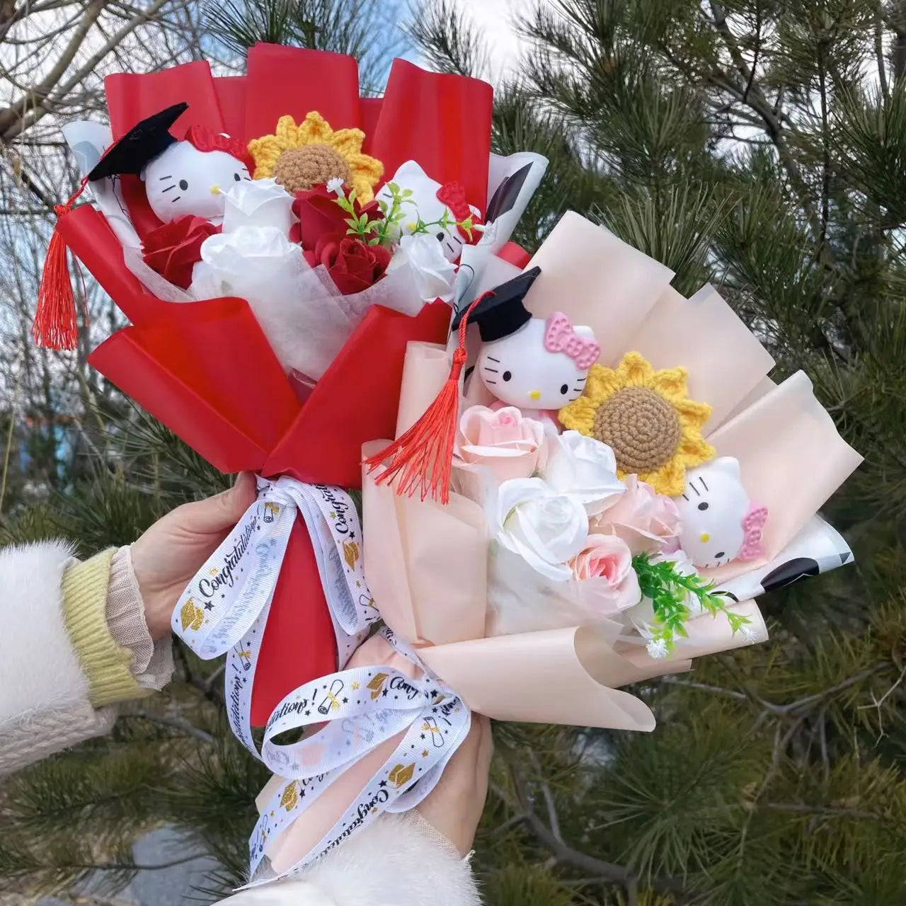 Hello Kitty Plush Flower Gift Bouquet – 35cm in Gift Box | Sanrio-Inspired Keepsake Arrangement
