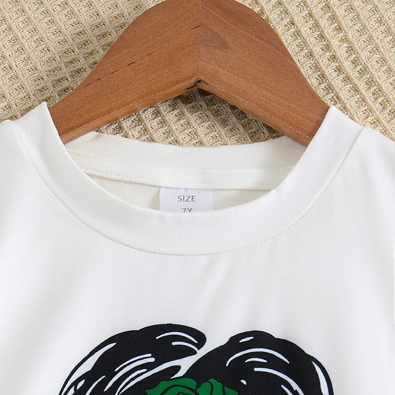 Girls T-Shirt & Wide Leg Trousers Set (Age 7-12YRS)