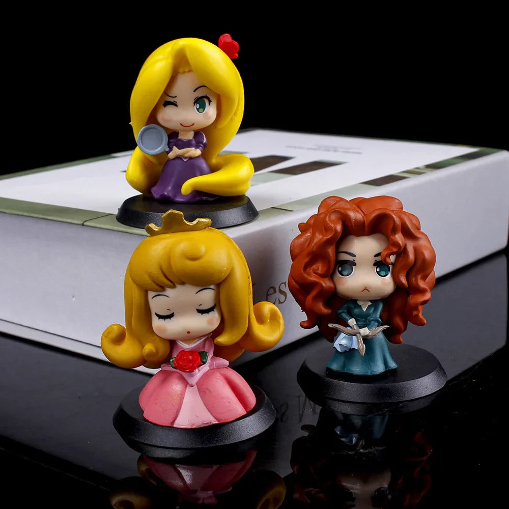 Q Version Anime Figures – Disney Princesses & Villains | 6 Pack or 9 Pack Collectible Set