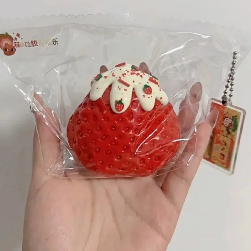 Strawberry Squeeze Toy Silicone Fidget Stress