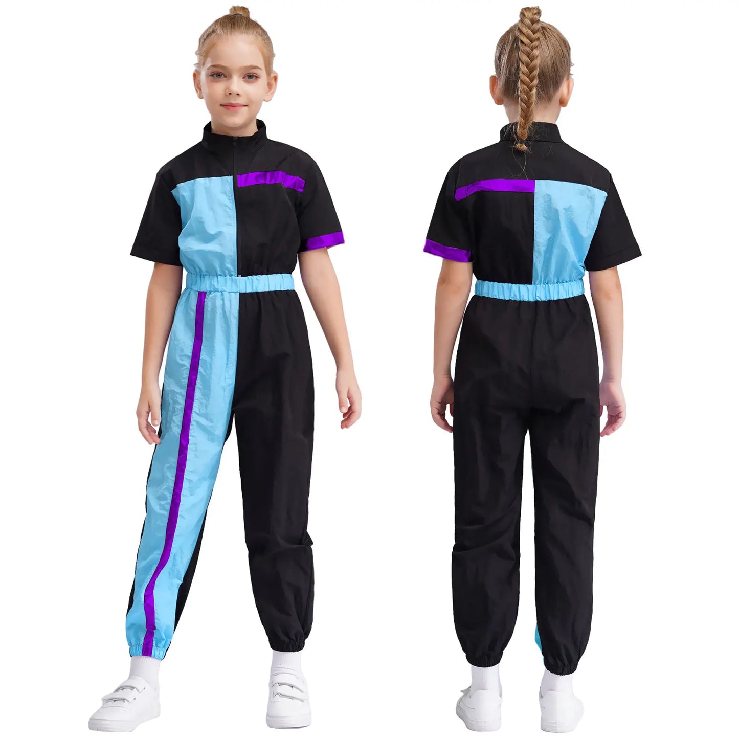 Girls Color Block Jumpsuit (6-16 YRS) Light Blue
