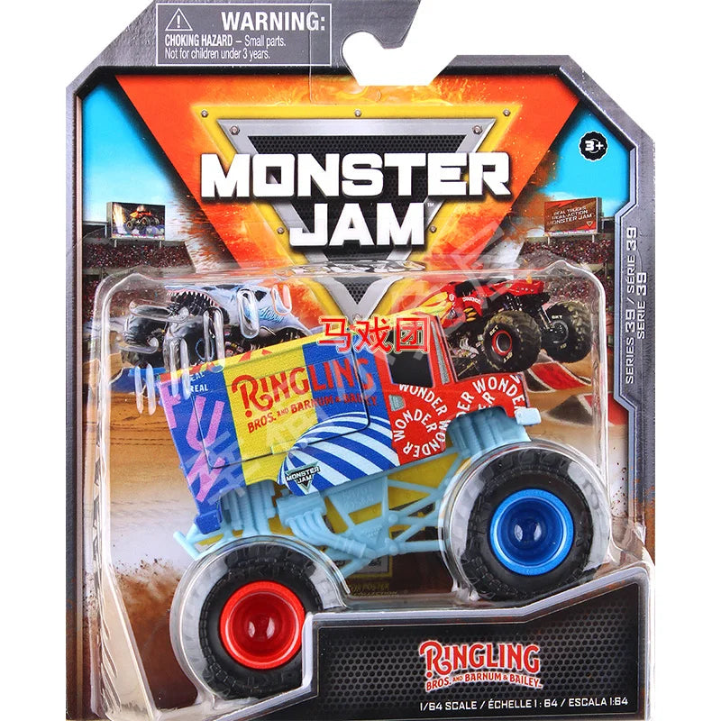 Monster Mutt Monster Jam Grave Digger 1:64 Scale Die Cast Alloy Truck Toys Monster Jam Grave Digger Monster Truck Boys Off-Road Sky Blue