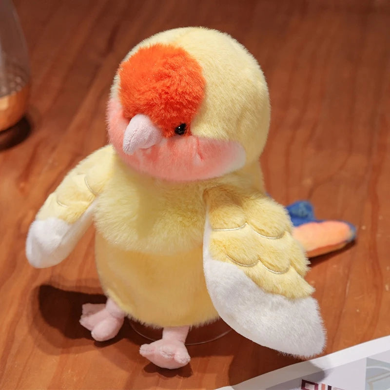 Plush Bird Stuffed Toy - 20cm Yellow Peach Parrot 20cm