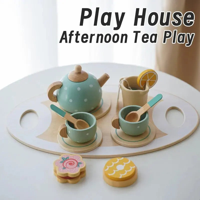 15-Piece Wooden Afternoon Tea Set For Children