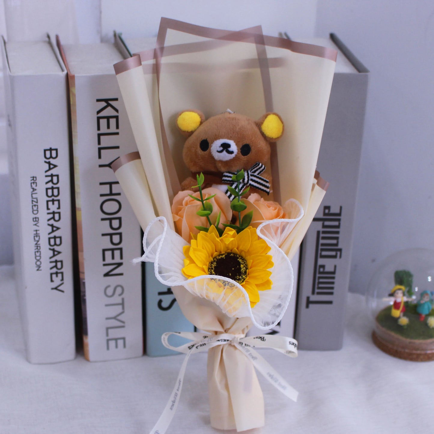 Graduation Teddy Bear Plush Flower Gift Bouquet | Keepsake for Graduation & Celebrations Green