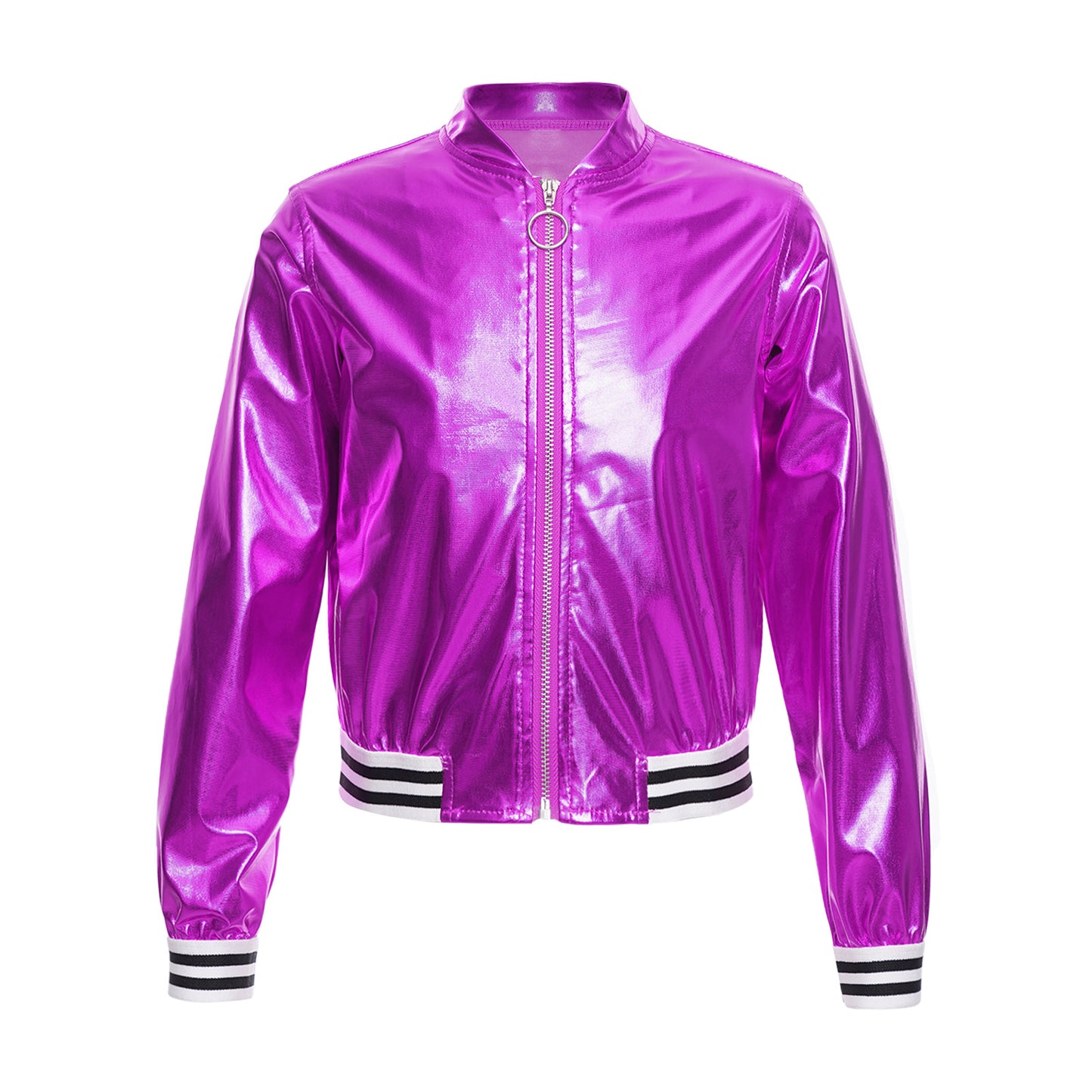 Girls Metallic Long Sleeve Zipper Jacket (Age 6-16 YRS)