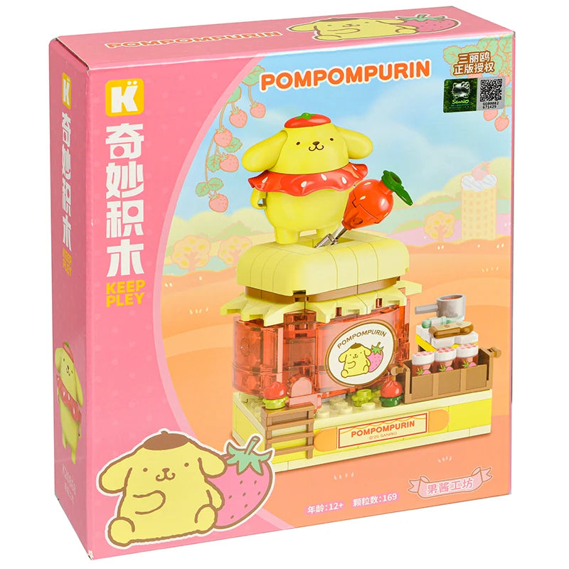 Sanrio Strawberry Town DIY Building Block Set – Hello Kitty, Kuromi & My Melody Multi Pompompurin