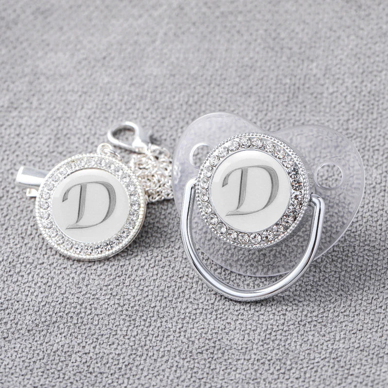 Baby Personalized Rhinestone Pacifier Luxury Clips