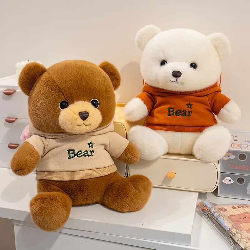 Plush Hoodie Teddy Bear Stuffed Toy 23-45cm