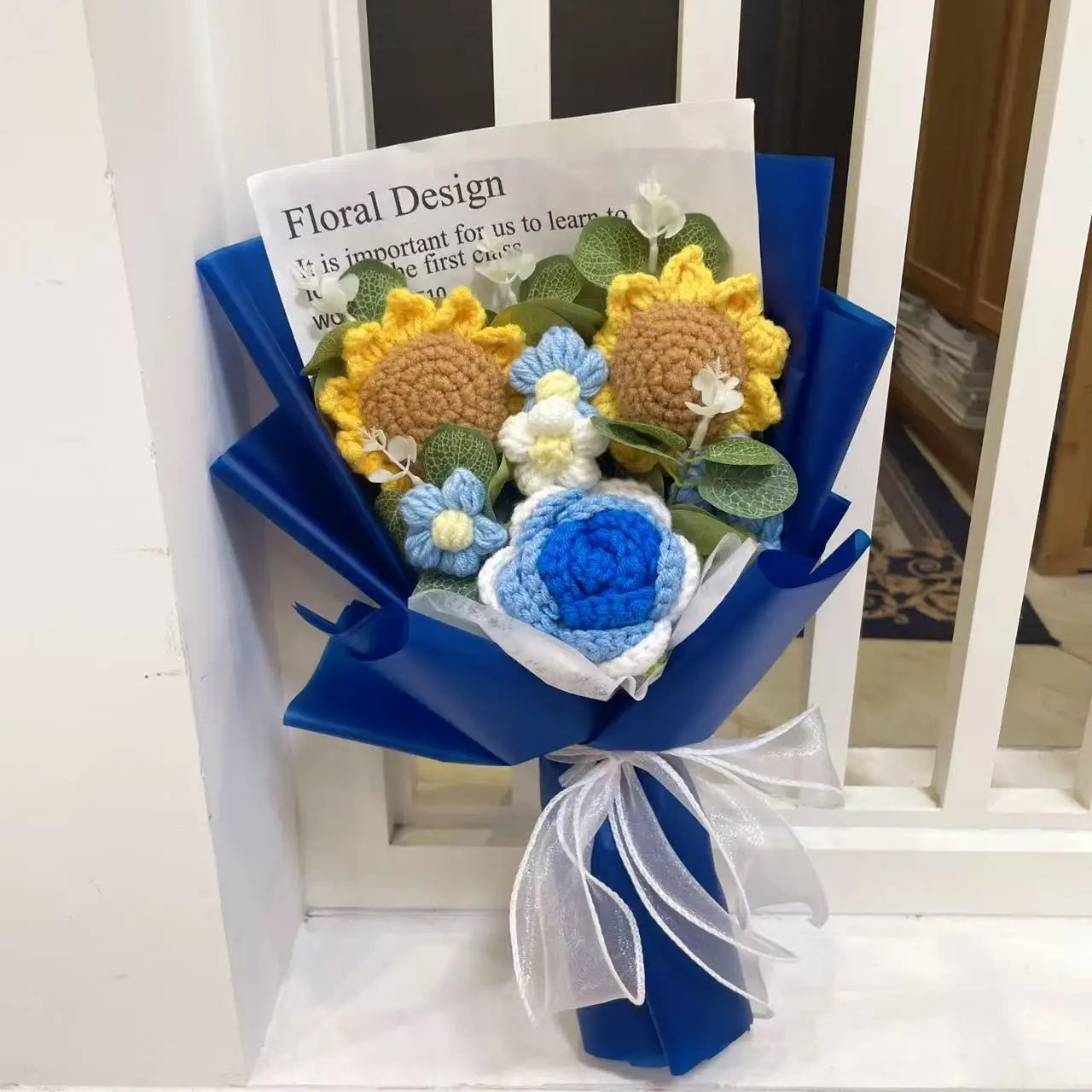 Plush Knitted Crochet Flower Gift Bouquet