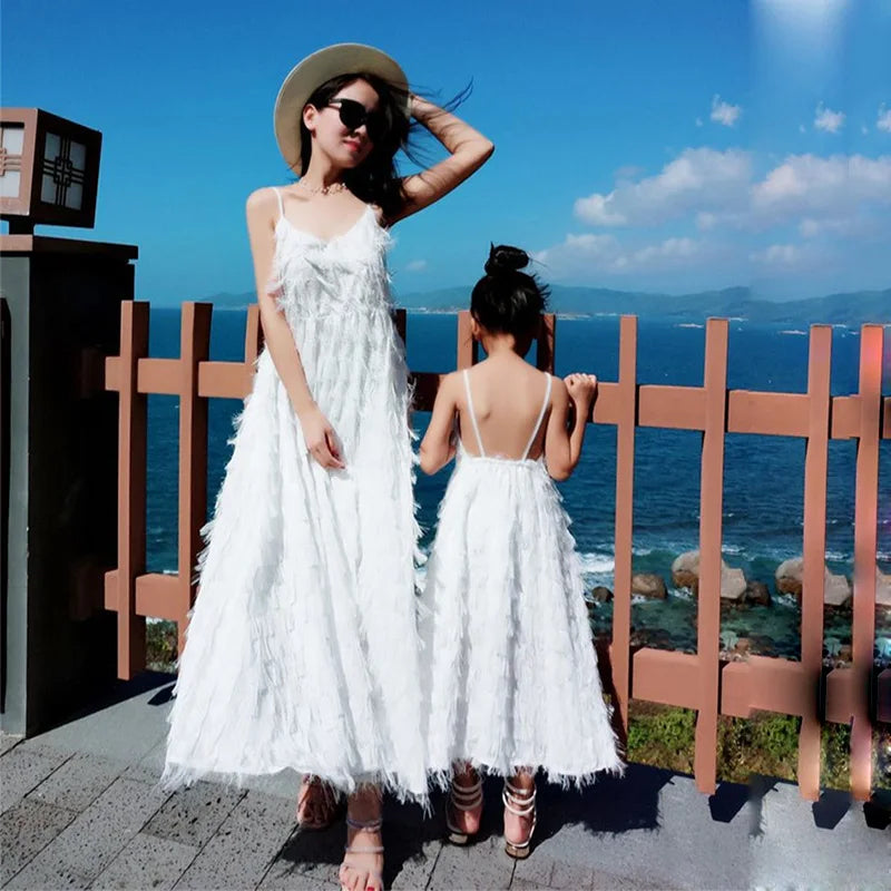 Mother & Daughter Matching White Dress (Mommy & Me) White