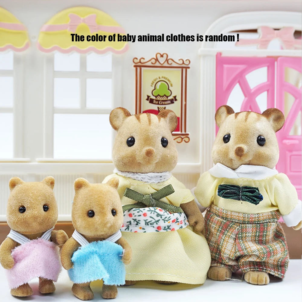 Bunny Familyes Forest Animal 1:12 Scale Dollhouse Miniatures