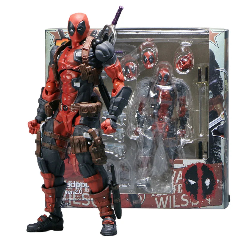 Deadpool 2.0 Grey Action Figure Movable Joints Toy B