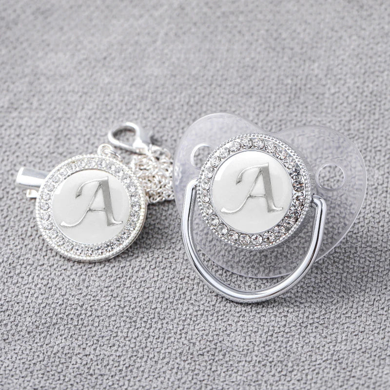 Baby Personalized Rhinestone Pacifier Luxury Clips