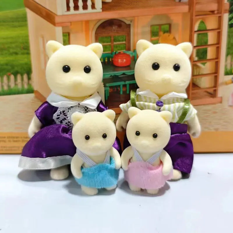 Bunny Families Forest Animal 1:12 Scale Dollhouse Miniatures