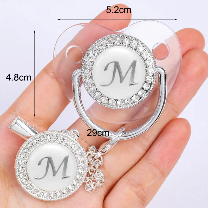 Baby Silver Personalised Luxury Bling Pacifier Dummy