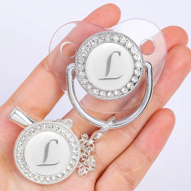 Baby Silver Personalised Luxury Bling Pacifier Dummy