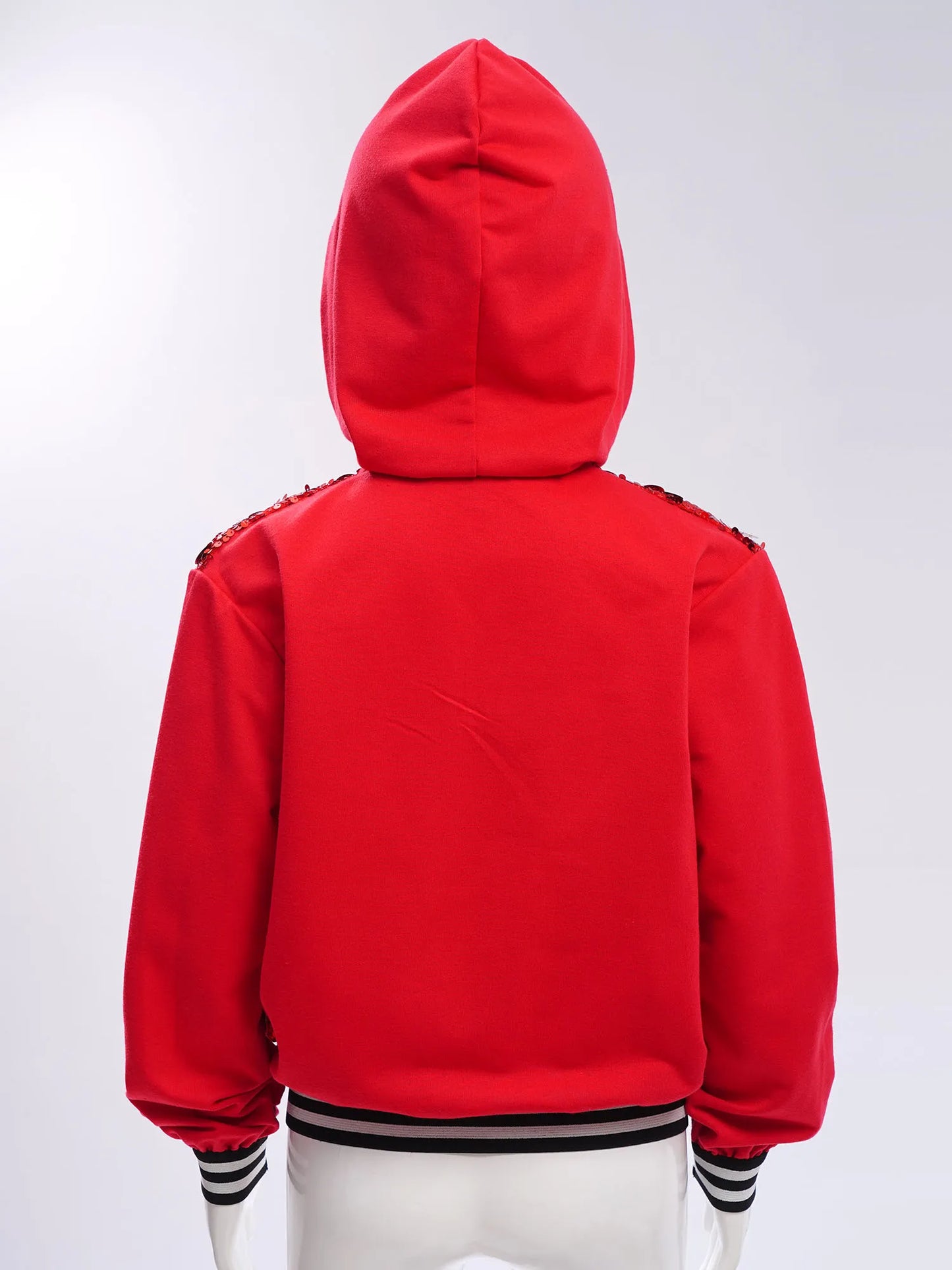 Girls Metallic Shiny Sequins Hooded Jacket (Age 6-16 YRS)