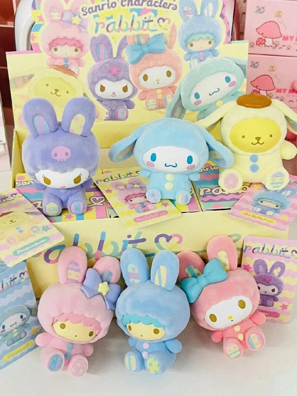 Sanrio Characters Fluffy Rabbit Blind Box Series Figure Model