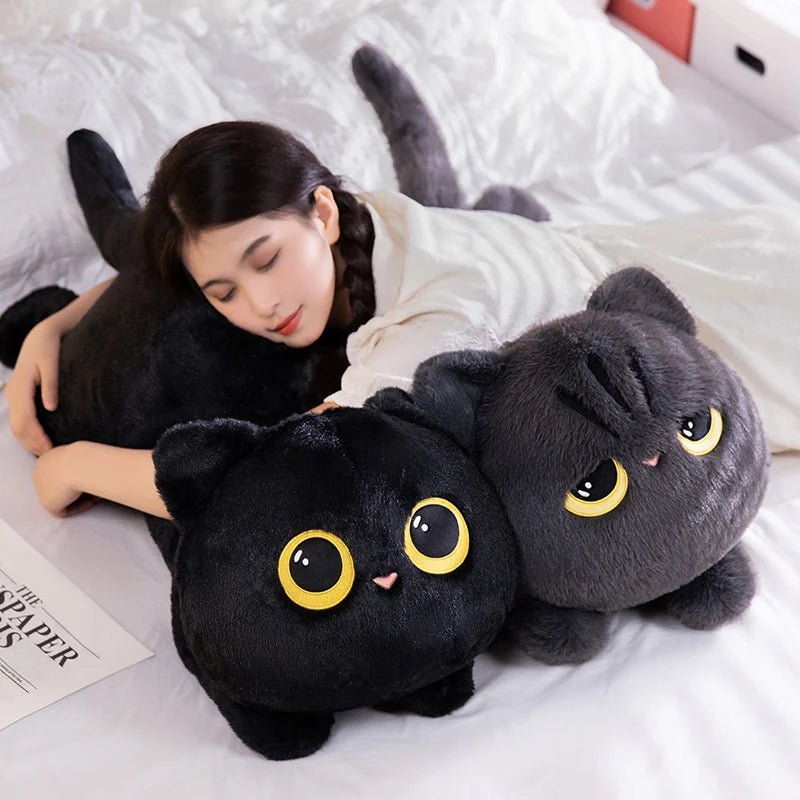 Plush Black Cat Pillow Stuffed Toy 50-90cm