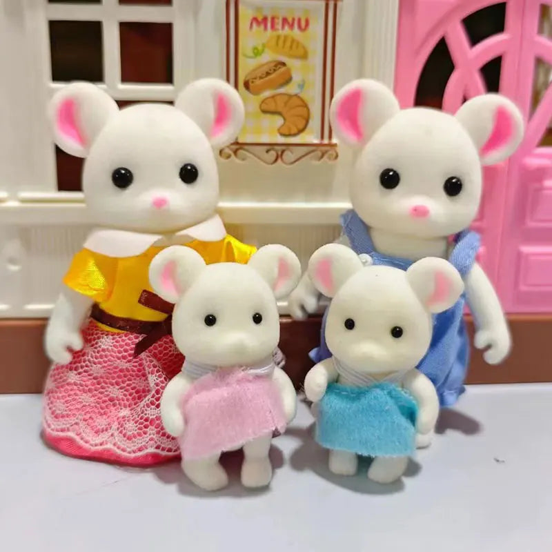Bunny Families Forest Animal 1:12 Scale Dollhouse Miniatures