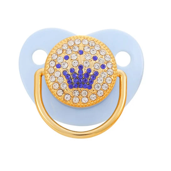 Baby Rhinestone Bling Pacifier Dummy Clip Blue Pacifier A