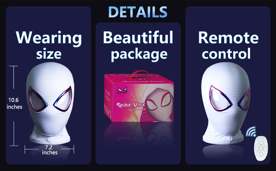 Marvel 1:1 Miles Morales Mask with Movable Eyes Electronic Gwen Spider-Man Helmet Ring Control Toy